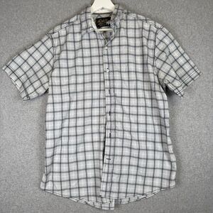 Dukes Bark American Sportswear Men's Large Black White Striped Button Down Shirt